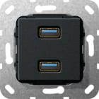GIRA - GGI568410 USB 3.0 A 2f Kpl. Einsatz Schwarz m