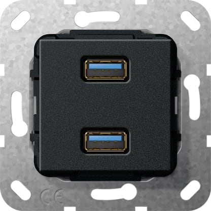 GIRA - GGI568410 USB 3.0 A 2X GENDER CHANGER MODULO NERO