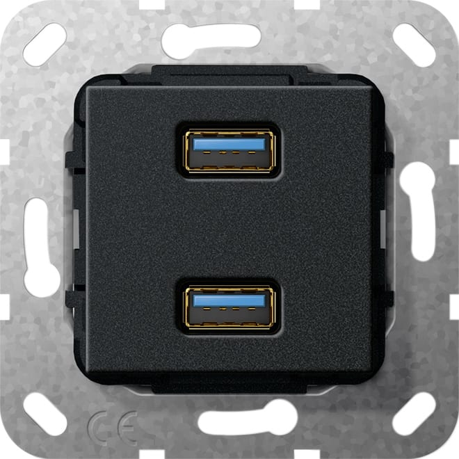 GIRA - GIR568510 USB 3.0 A 2f K-Peitsche Einsatz Schwarz