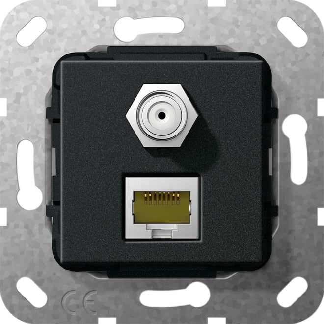 GIRA - GIR569710 MJ RJ45 Cat.6A 10 Gbit SAT-F-Buchse Kpl.
