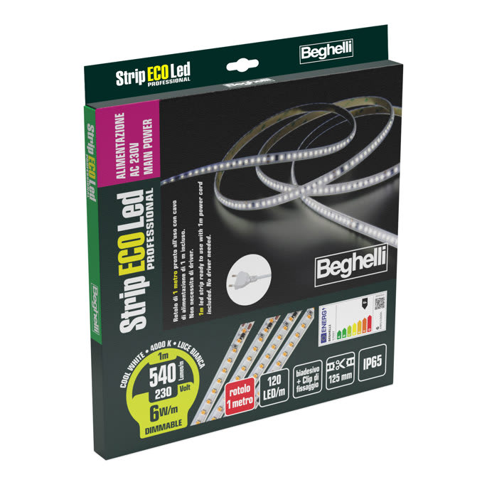 BEGHELLI - BEG57697 STRIPLED AC230V 6W IP65 4K 1M