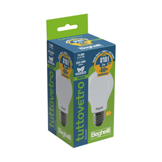 BEGHELLI - BEG58090 TVETRO LED OP GOC DIM 7WE27 3K
