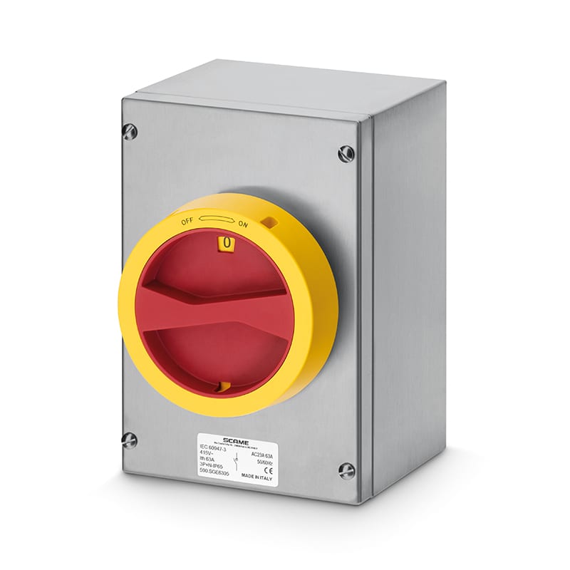 SCAME PARRE SPA - SCA590.SEM6303 ISOLATORS IN ACCIAIO 63A 3 POLI EMERG.