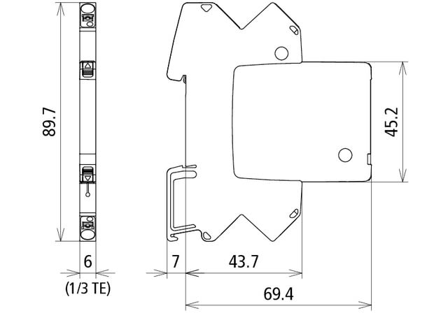DEHN ITALIA SPA - DEH927210 Scaricatore combinato compatto, per 2 fili singoli BLITZDUCTORconnect con indicazione ottica di funzionamento