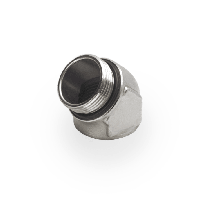 COSMEC - CSM6028-16 Raccordo metallico stampato curvo a 45° per tubo flessibile, filetto M 16x1,5