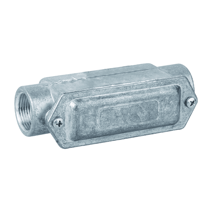 COSMEC - CSM6030E12 Scatola di infilaggio in alluminio, 2 vie diritte, filettatura GAS 1/2", IP65