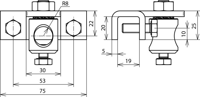 DEHN ITALIA SPA - DEH106319 MORSETTO DI COLLEGAMENTO INOX PER PROFIL