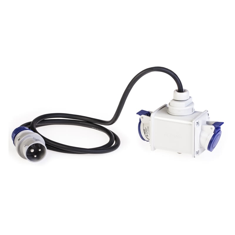 SCAME PARRE SPA - SCA604.1623/C ADATTATORE 2 USC. C/CAVO 2P+T 220V IP44