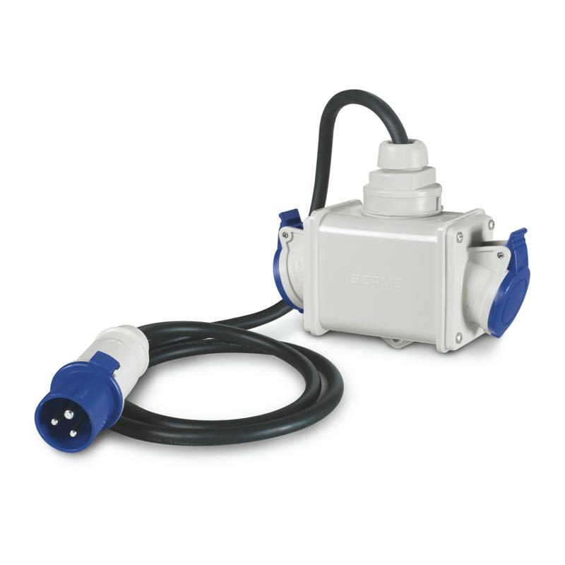 SCAME PARRE SPA - SCA604.1626/C ADATTATORE 2 USC. C/CAVO 3P+T 380V IP44