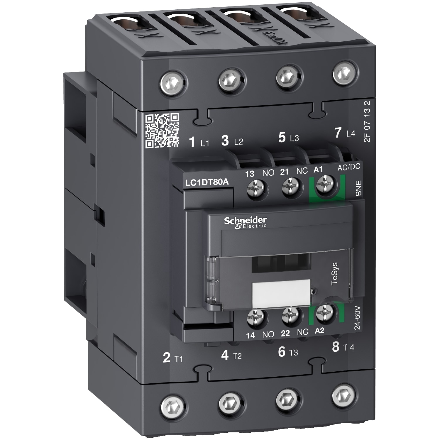 SCHNEIDER ELECTRIC - SNRLC1DT80ABNE TeSys D contactor 4P 80A AC-1 up to 440V coil 24-60V AC/DC Everlink