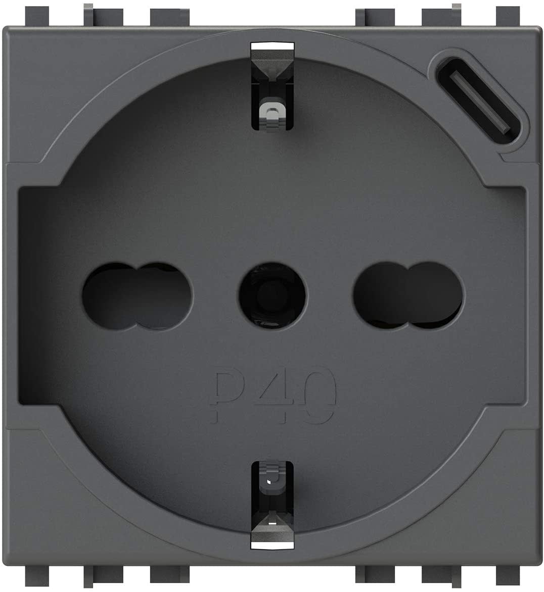 4 BOX SRL - 4BX4B.V19.P40.USB P40 USB 3.0 Vimar Arkè Grigio