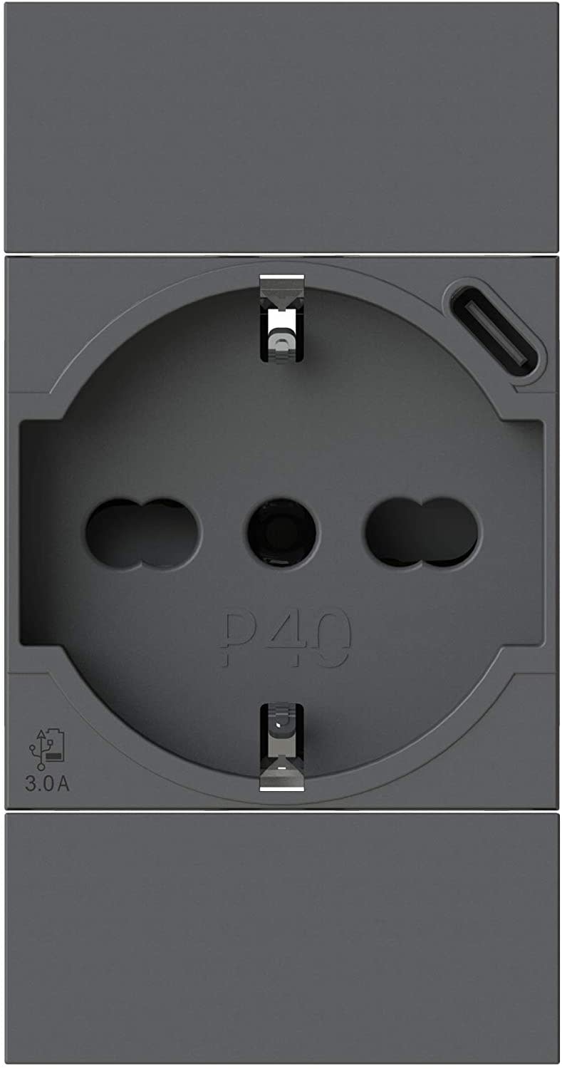 4 BOX SRL - 4BX4B.KG.P40.USB P40 USB 3.0 Bticino Livingnow Nera