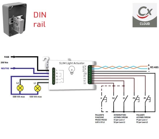 COMBIVOX SRL - CMB62.131 SLIM LIGHT ACTUATOR - MODULO DOMOTICO SU