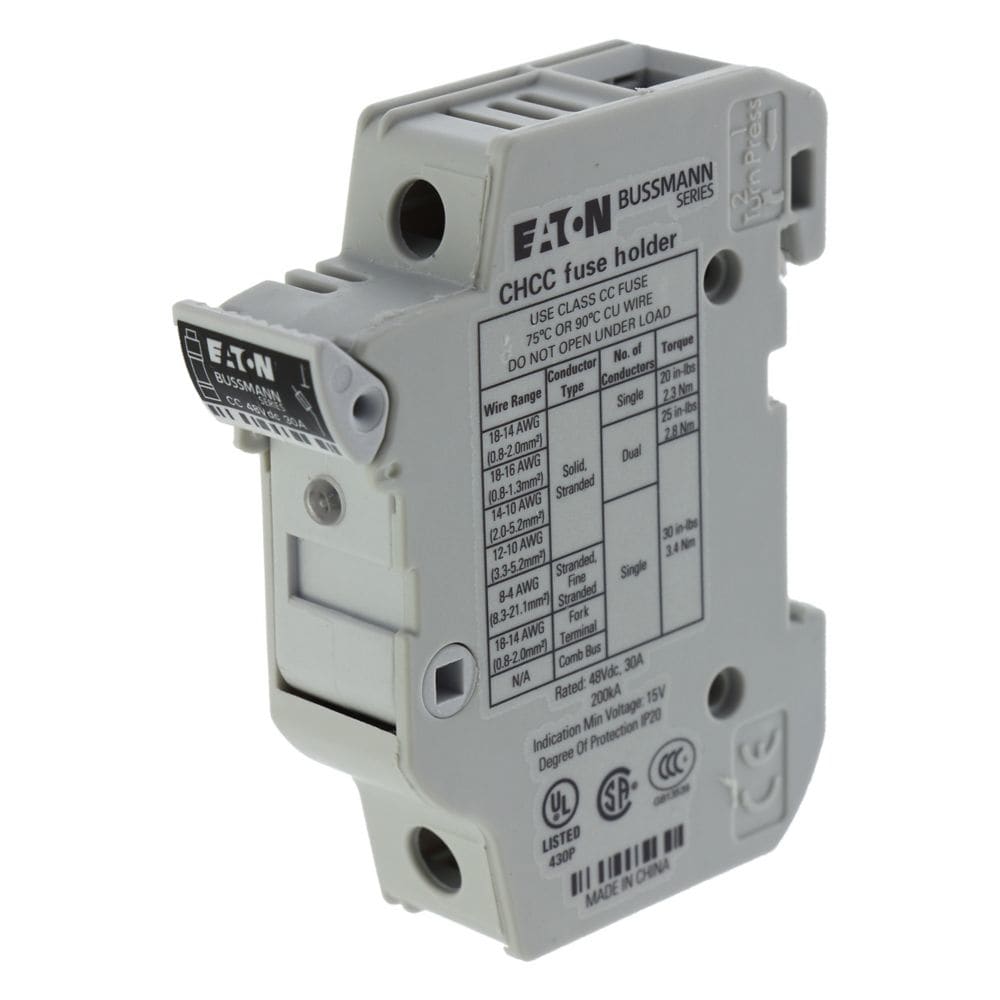 EATON - EAOCHCC1DI-48U 1P 30A 48VDC10X38 CLASS CC FUSE WITH LED