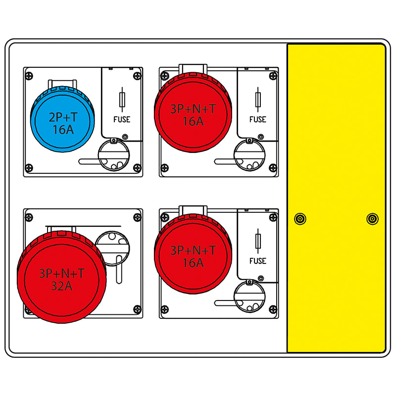 SCAME PARRE SPA - SCA656.5024-049 MBOX2 CON MORSETTIERA PRESE C/FUSIBILI