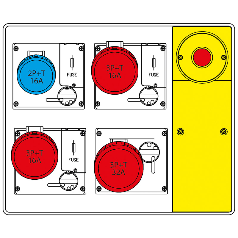 SCAME PARRE SPA - SCA656.5824-007 MBOX2 CON SPINA+EMERGENZA PR.C/FUSIBILI