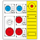 SCAME PARRE SPA - SCA657.5935-038 MBOX3 S/PORTA PR.OMNIA C/FUS+63A +EMERG.