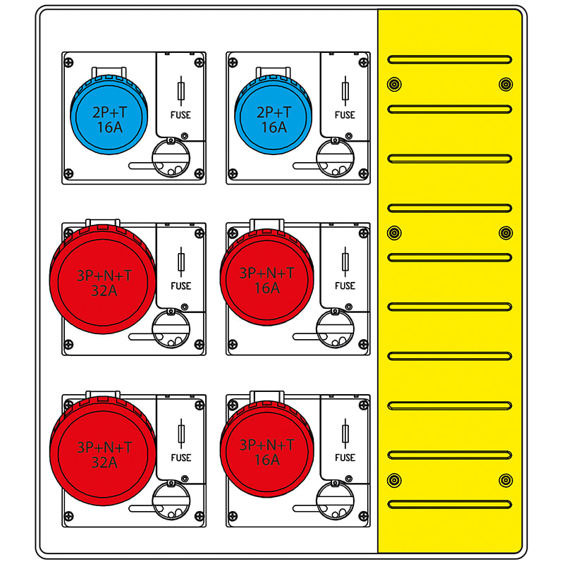 SCAME PARRE SPA - SCA657.6136-027 MBOX3 CON SPINA FISSA PRESE C/FUSIBILI