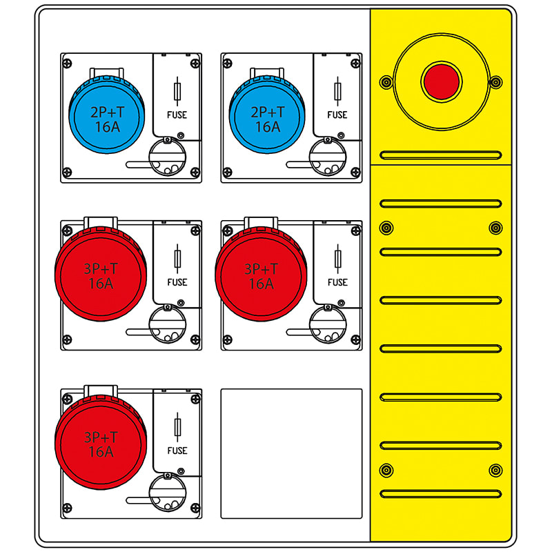 SCAME PARRE SPA - SCA657.6935-011 MBOX3 MORSETT.+EMERGENZA PR. C/FUSIBILI