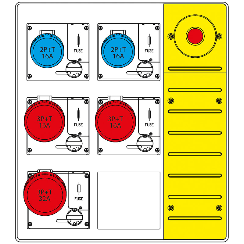 SCAME PARRE SPA - SCA657.6935-012 MBOX3 MORSETT.+EMERGENZA PR. C/FUSIBILI