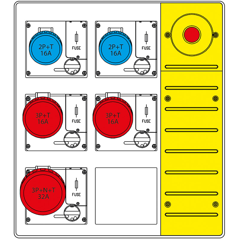 SCAME PARRE SPA - SCA657.6935-087 MBOX3 MORSETT.+EMERGENZA PR. C/FUSIBILI