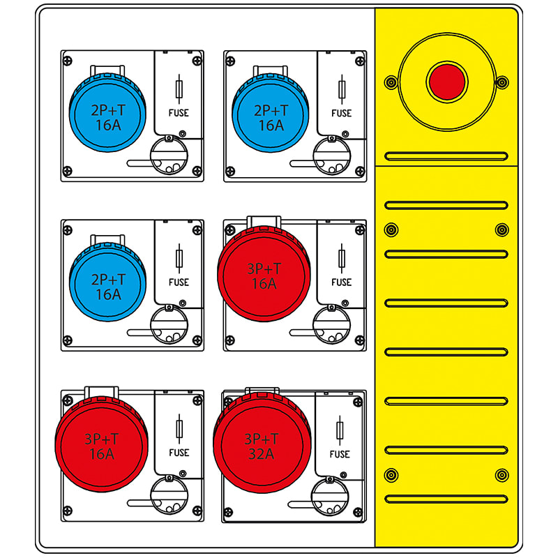 SCAME PARRE SPA - SCA657.6936-022 MBOX3 MORSETT.+EMERGENZA PR. C/FUSIBILI