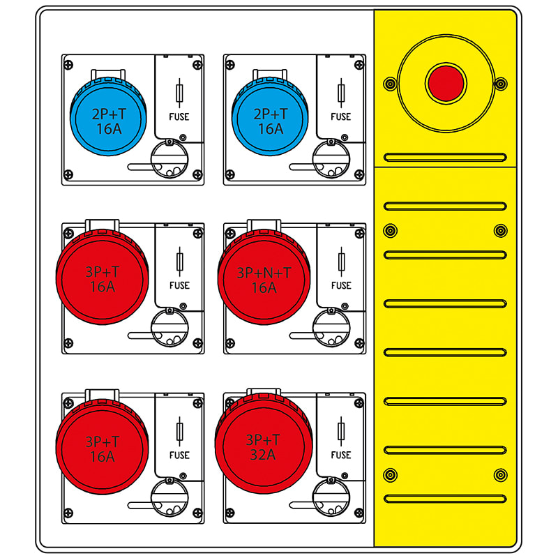SCAME PARRE SPA - SCA657.6936-024 MBOX3 MORSETT.+EMERGENZA PR. C/FUSIBILI