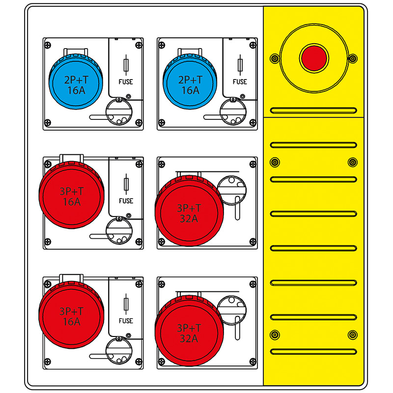 SCAME PARRE SPA - SCA657.6936-029 MBOX3 MORSETT.+EMERGENZA PR. C/FUSIBILI
