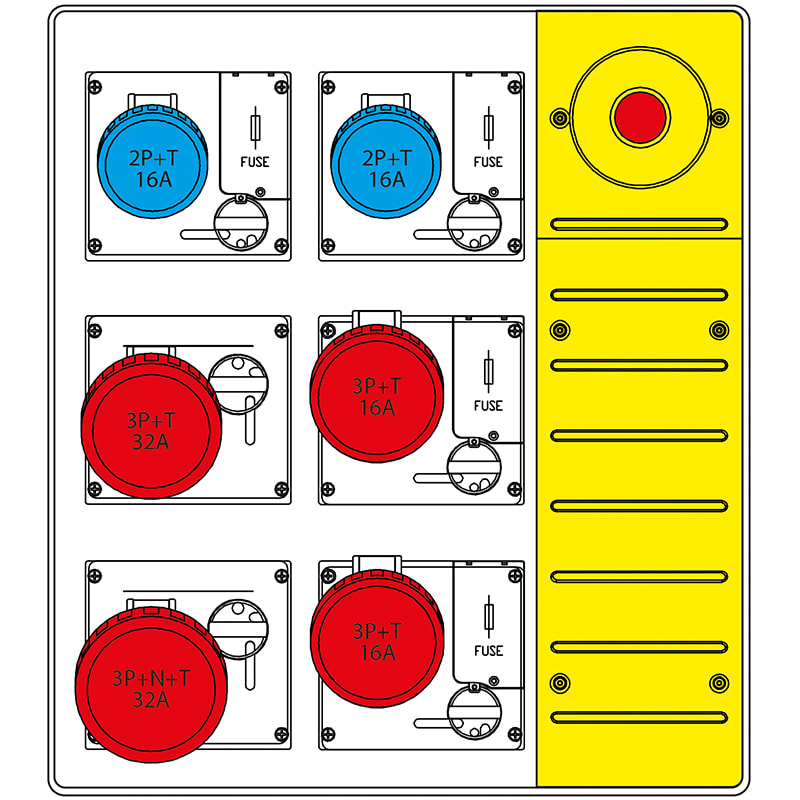 SCAME PARRE SPA - SCA657.6836-045 MBOX3 CON SPINA+EMERGENZA PR.C/FUSIBILI