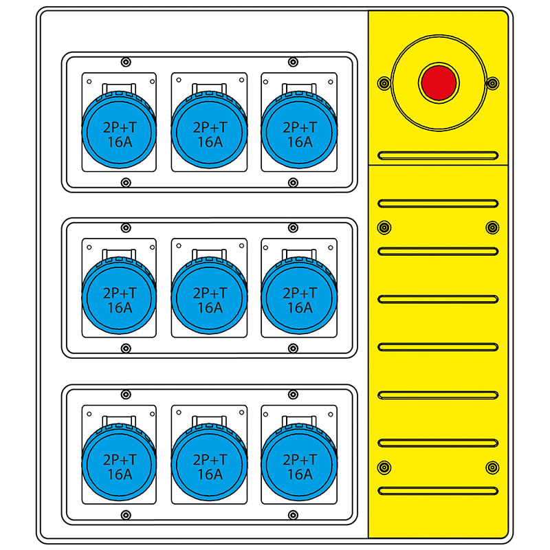 SCAME PARRE SPA - SCA657.8839-825 MBOX3 CON SPINA+EMERGENZA PR.IEC309