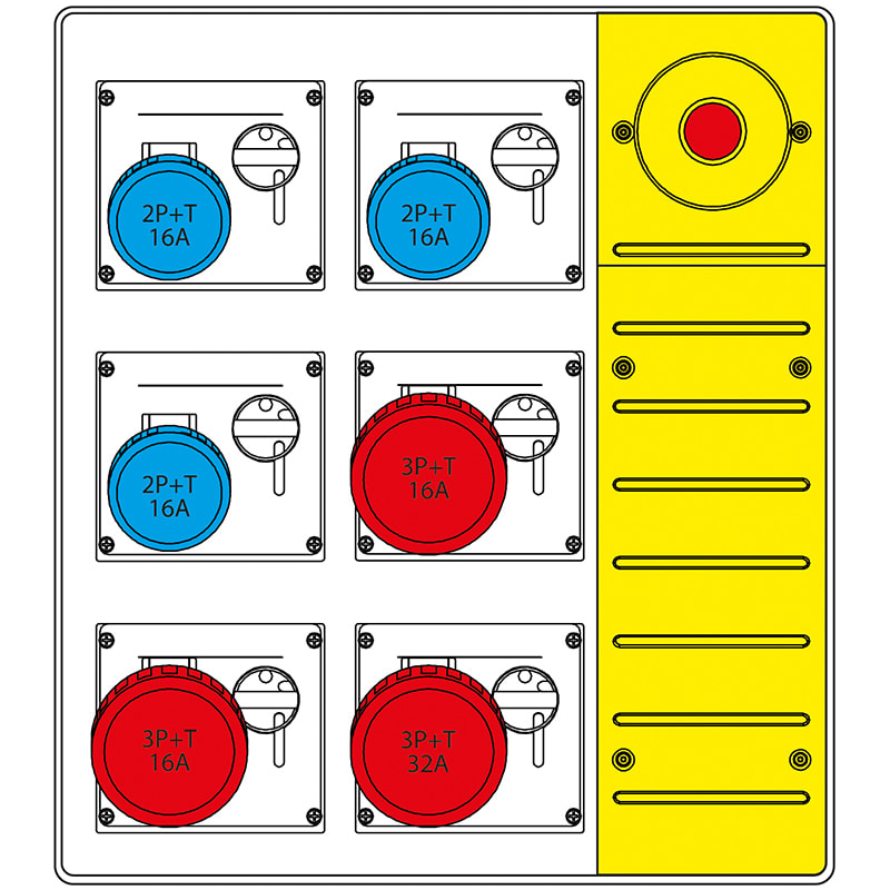 SCAME PARRE SPA - SCA657.8936-022 MBOX3 MORSETT.+EMERGENZA PR. S/FUSIBILI