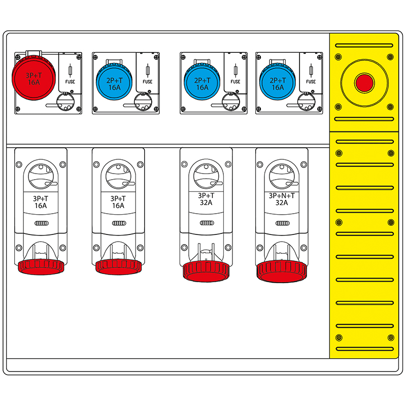 SCAME PARRE SPA - SCA658.6958-114 MBOX5 MORSETTIERA+EMERGENZA PRESE C/FUS.