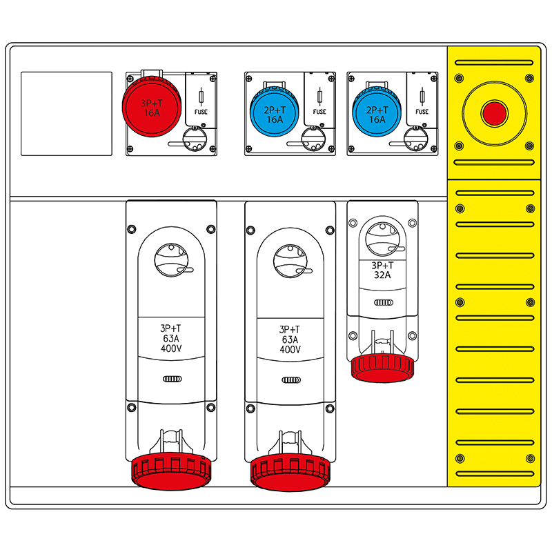 SCAME PARRE SPA - SCA658.6956-058 MBOX5 MORSETTIERA+EMERGENZA PRESE C/FUS.