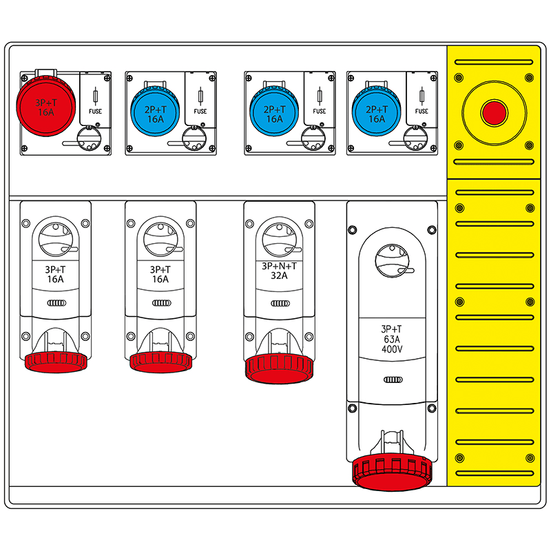 SCAME PARRE SPA - SCA658.6858-072 Mbox5 con spina+emergenza prese c/fus.