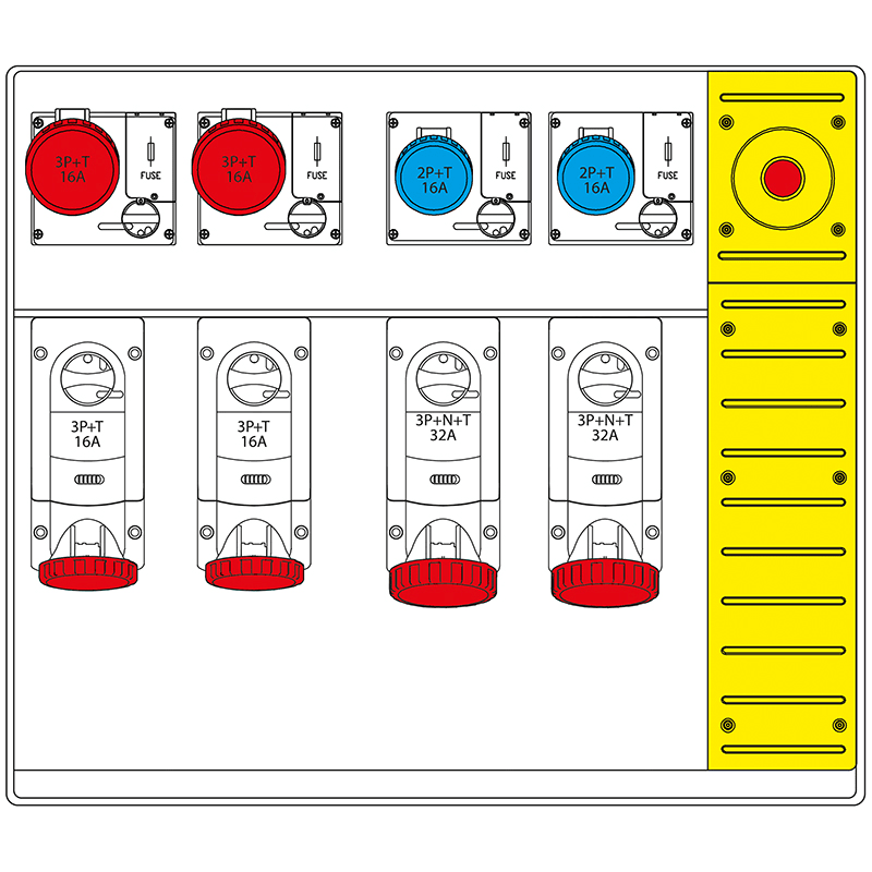 SCAME PARRE SPA - SCA658.6958-111 MBOX5 MORSETTIERA+EMERGENZA PRESE C/FUS.