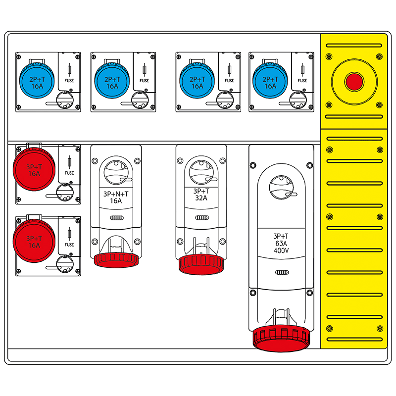 SCAME PARRE SPA - SCA658.6959-041 MBOX5 MORSETTIERA+EMERGENZA PRESE C/FUS.