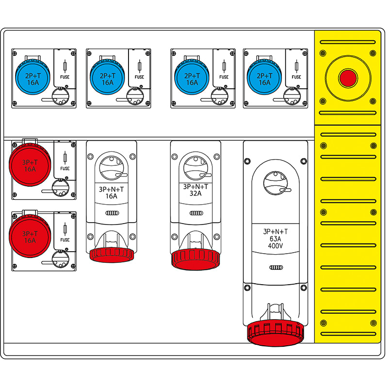 SCAME PARRE SPA - SCA658.6959-160 MBOX5 MORSETTIERA+EMERGENZA PRESE C/FUS.