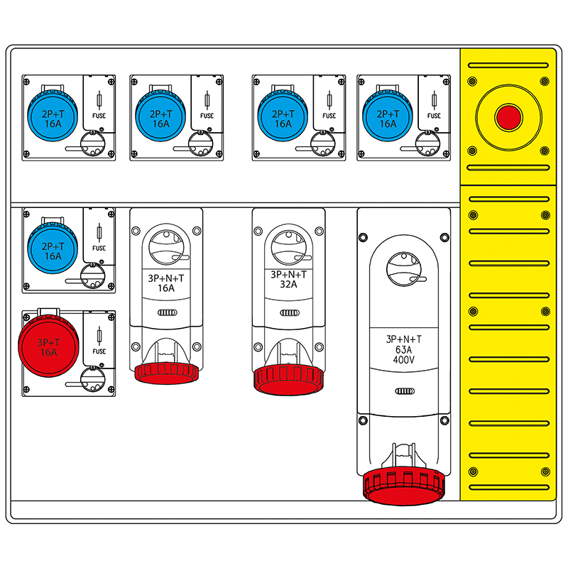 SCAME PARRE SPA - SCA658.6959-763 MBOX5 MORSETTIERA+EMERGENZA PRESE C/FUS.