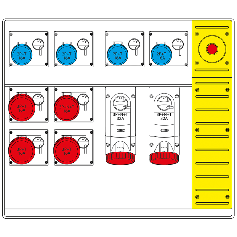SCAME PARRE SPA - SCA658.8950-770 MBOX5 MORSETTIERA+EMERGENZA PRESE S/FUS.