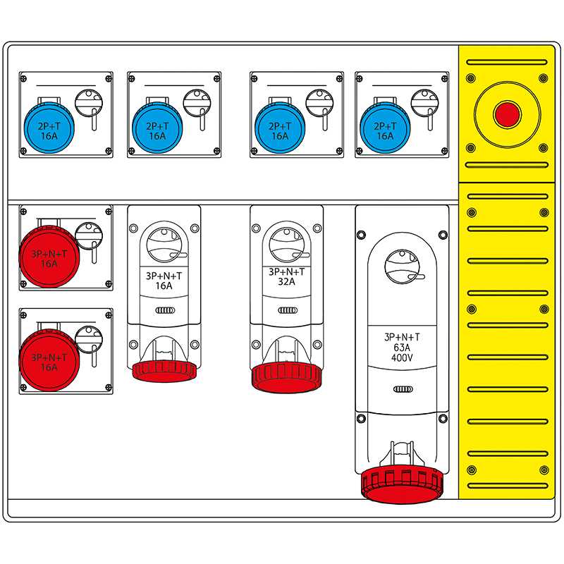 SCAME PARRE SPA - SCA658.8959-043 MBOX5 MORSETTIERA+EMERGENZA PRESE S/FUS.