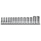 BM SPA - BMM009100340 Serie di 14 chiavi a bussola a mano lunghe bocca poligonale (art. 910BL) su supporto