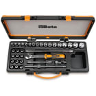 BM SPA - BMM009100944 Assortimento di 17 chiavi a bussola 12 a giravite e 5 accessori in cassetta di lamiera