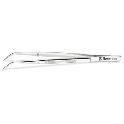 BM SPA - BMM009930001 Pinzetta a molla con perno a punte fini curve arrotondate zigrinate in acciaio inossidabile