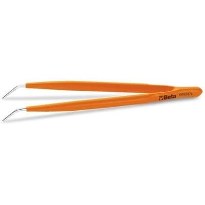 BM SPA - BMM009930010 Pinzetta a molla a punte fini curve arrotondate zigrinate in acciaio inossidabile