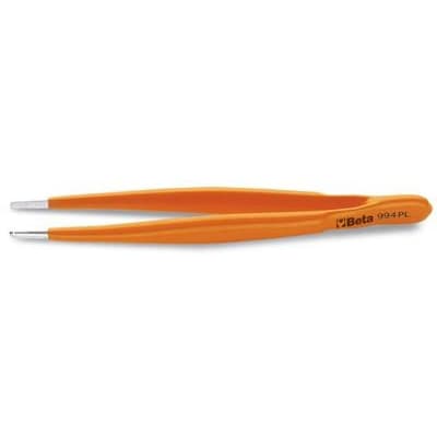 BM SPA - BMM009940010 Pinzetta a molla a punte larghe diritte arrotondate zigrinate in acciaio inossidabile