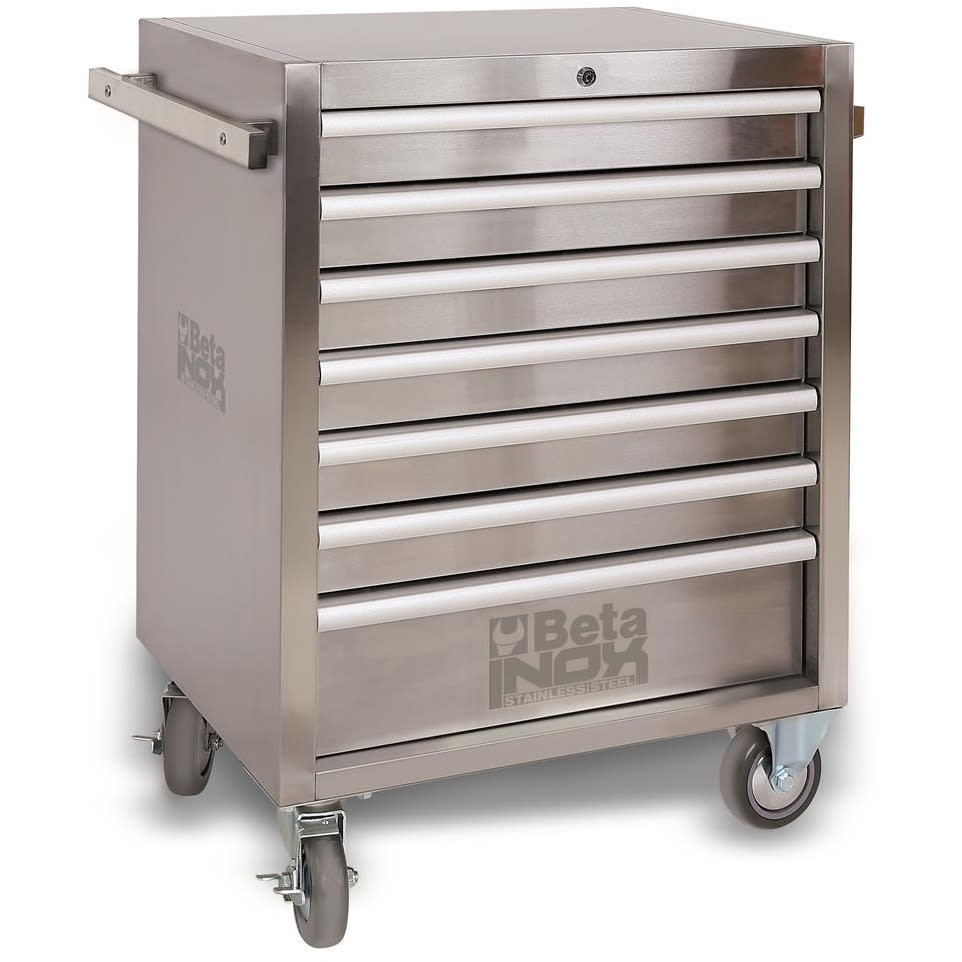 BM SPA - BMM024003077 Cassettiera mobile con sette cassetti in acciaio inossidabile con ruote antitraccia