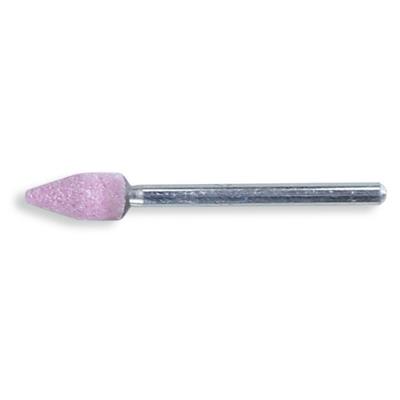 BM SPA - BMM111200006 Mole abrasive con gambo, granuli abrasivi di corindone rosa con legante ceramico, forma cilindro piramidale