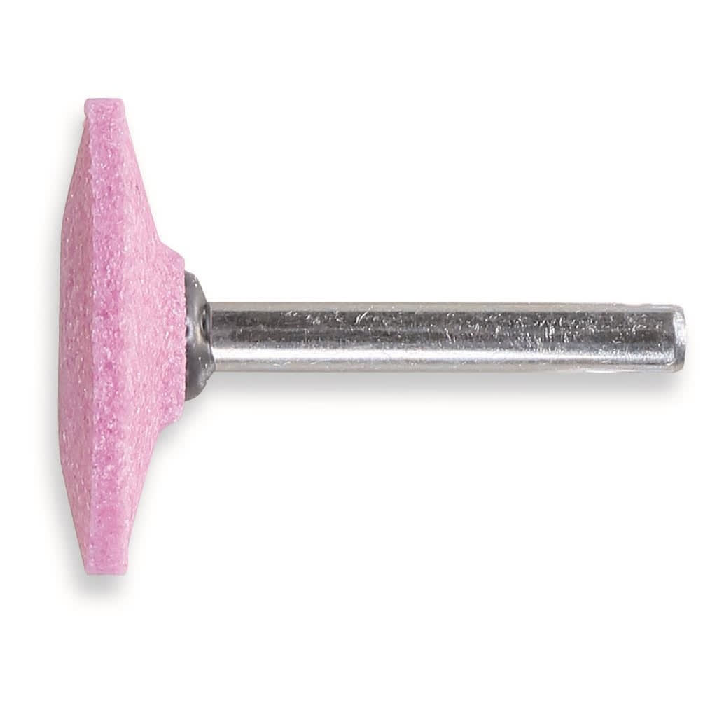 BM SPA - BMM111350030 Mole abrasive con gambo, granuli abrasivi di corindone rosa con legante ceramico, forma a disco