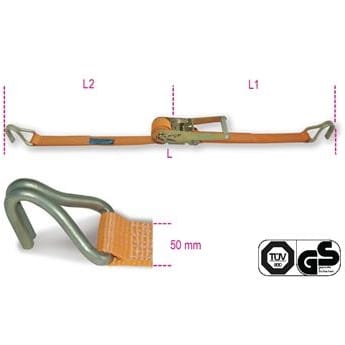 BM SPA - BMM081821085 Sistemi di ancoraggio a cricchetto LC 1500kg nastro in poliestere ad alta tenacità (PES) ganci a uncino