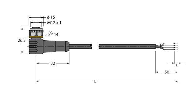 TURCK BANNER SRL - TUK6626167 WKC4.4T-P7X2-10/TEL